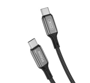 Кабель USB XO NB-Q180B PD 60W 3A Fast charge Type-C - Type-C 1m тканинний black