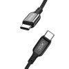 Кабель USB XO NB-Q180B PD 60W 3A Fast charge Type-C - Type-C 1m тканинний black
