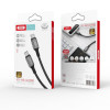 Кабель USB XO NB-Q180B PD 60W 3A Fast charge Type-C - Type-C 1m тканинний black