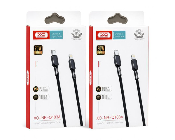 Кабель USB XO NB-Q183A PD 20W 2.22A Fast charge Type-C - Lightning 1m black