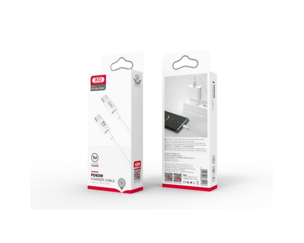 Кабель USB XO NB-Q190A PD 60W Type-C - Type-C 1m white