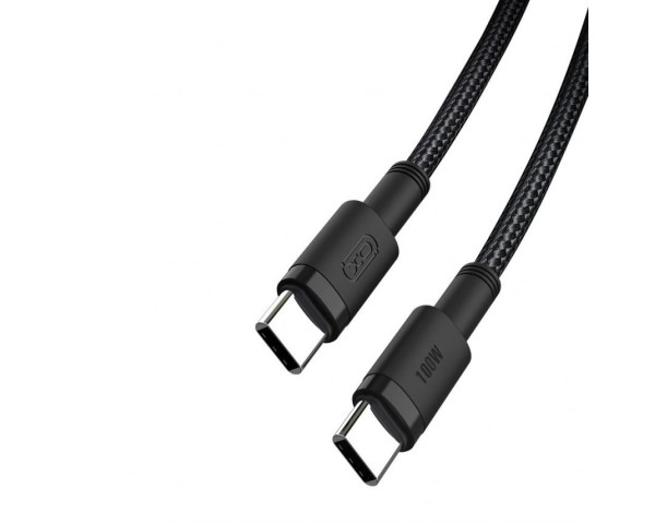 Кабель USB XO NB-Q199 PD 100W Type-C to Type-C тканинний black