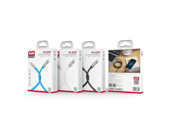 Кабель USB XO NB-Q228B PD 60W Type-C - Type-C 1.2m black