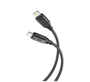 Кабель USB XO NB-Q236A 27W Type-C to Lightning плетений black