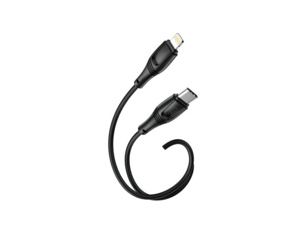 Кабель USB XO NB-Q239A 27W Type-C to Lightning м'який силіконовий black