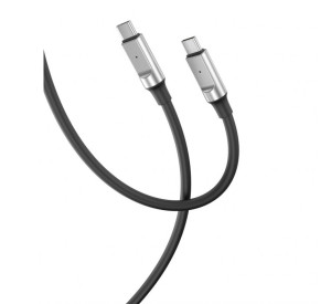 Кабель USB XO NB-Q252B PD 60W Type-C - Type-C м'який силіконовий black