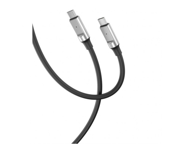 Кабель USB XO NB-Q252B PD 60W Type-C - Type-C м'який силіконовий black