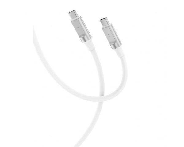 Кабель USB XO NB-Q252B PD 60W Type-C - Type-C м'який силіконовий white