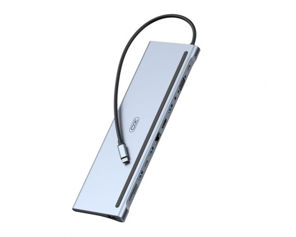 Перехідник USB-HUB XO HUB010 12в1 з Type-C роз'ємом