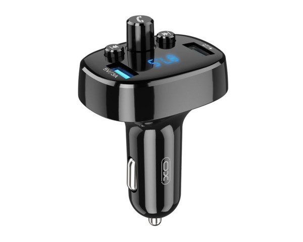 АЗП XO BCC02 FM-модулятор 2USB / 3.0A / LCD / Bluetooth / Fast charging / Flash drive black
