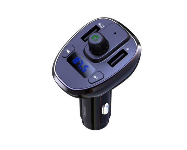 АЗП XO BCC05 FM-модулятор 2USB / 3A / LCD / Bluetooth / Fast charging / Flash drive / TF card black