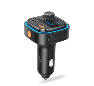 АЗП XO BCC08 FM-модулятор 3.1A / PD / 2USB / LCD / Bluetooth / Fast charging / Flash drive / TF card black
