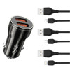 Автомобільний зарядний пристрій (адаптер) 2в1 XO CC48 2USB / 2.4A + Micro black