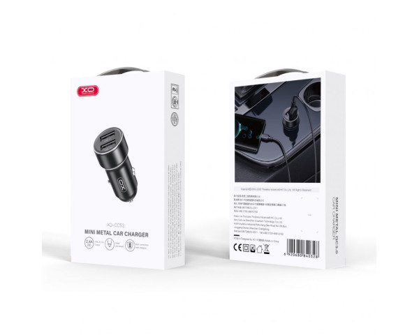 АЗП XO CC53 адаптер 2USB / 12W black