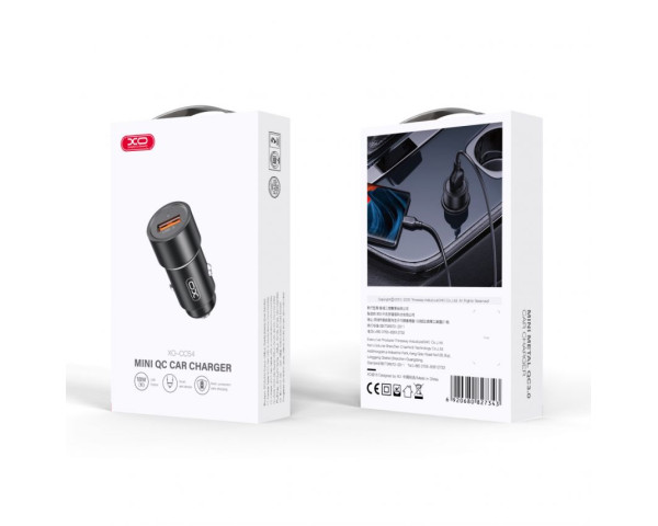 АЗУ XO CC54 адаптер QC3.0_18W black