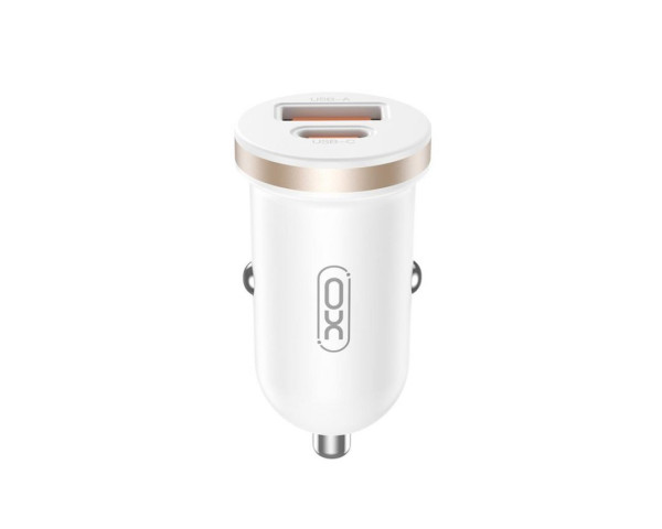 АЗП XO CC56 адаптер PD_3A / QC3.0_3A / 30W Max metal + Lightning white