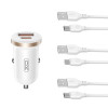 АЗП XO CC56 адаптер PD_3A / QC3.0_3A / 30W Max metal + Type-C white