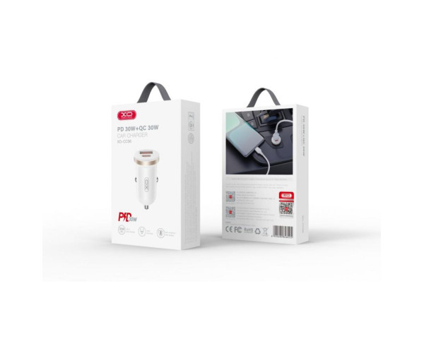 АЗУ XO CC56 адаптер PD_3A/QC3.0_3A/30W Max metal white