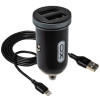 АЗП XO TZ08 адаптер 2USB / 2.1А + Lightning black