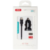 АЗП XO TZ08 адаптер 2USB / 2.1А + Lightning black