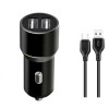 АЗУ XO TZ09 адаптер 2USB/2.4A/max 12W metal + Micro black