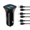 АЗУ XO TZ10 адаптер 2USB/2.4A/12W + Lightning black