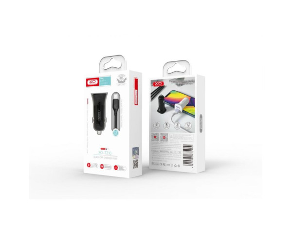 АЗУ XO TZ10 адаптер 2USB/2.4A/12W + Lightning black