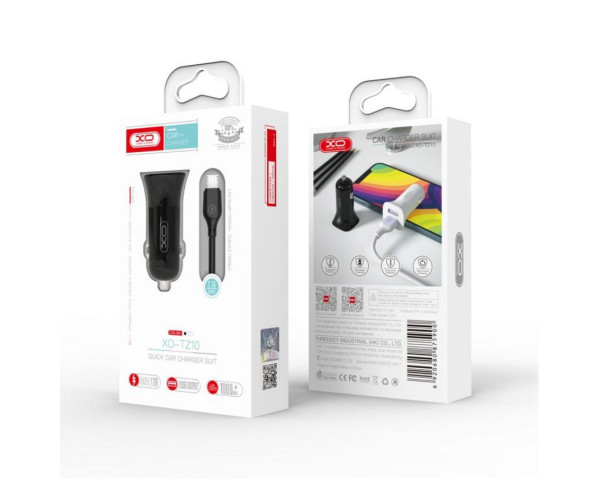 АЗУ XO TZ10 адаптер 2USB/2.4A/12W + Micro black