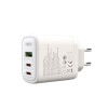 Мережевий зарядний пристрій XO CE04 адаптер Super Si 2xType-C_65W / QC_45W white (PD3.0, QC4+, QC3.0, FCP, MTK та ін.)