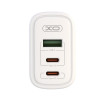 Мережевий зарядний пристрій XO CE04 адаптер Super Si 2xType-C_65W / QC_45W white (PD3.0, QC4+, QC3.0, FCP, MTK та ін.)