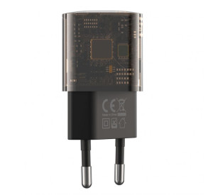 Мережевий зарядний пристрій XO CE05 адаптер PD30W+QC18W transparent black