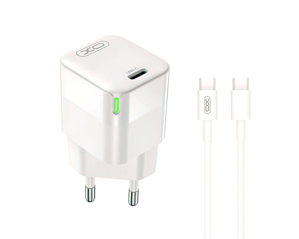 Сетевое зарядное устройство XO CE06 адаптер PD30W / GaN Technology + Type-C to Type-C white