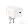 Мережевий зарядний пристрій XO L102 адаптер 2*PD 35W + Type-C to Type-C white