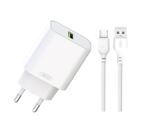 Мережевий зарядний пристрій XO L103 адаптер QC3.0 / 18W + Micro white