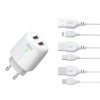 Мережевий зарядний пристрій XO L111 адаптер 2USB / 2.4А з LED-індикатором + Micro white