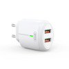 Сетевое зарядное устройство XO L111 адаптер 2USB/2.4А с LED-индикатором + Type-C white