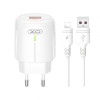 Мережевий зарядний пристрій XO L112 адаптер 1USB / QC3.0 / 18W з LED-індикатором + Lightning white