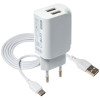 Сетевое зарядное устройство XO L35D адаптер 2USB/2.1А + Type-C white