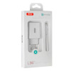 Мережевий зарядний пристрій XO L36 адаптер 1USB / QC3.0 / 3А + Type-C white