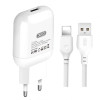 Мережевий зарядний пристрій (адаптер) 2в1 XO L37 1USB / 2.1A + Lightning white