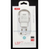 Мережевий зарядний пристрій (адаптер) 2в1 XO L37 1USB / 2.1A + Lightning white