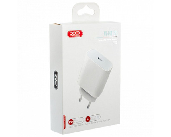 Мережевий зарядний пристрій XO L40 адаптер PD / 3A / 18W / Fast charging white