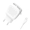 Мережевий зарядний пристрій (адаптер) 2в1 XO L51 2USB / 2.1A + Lightning white