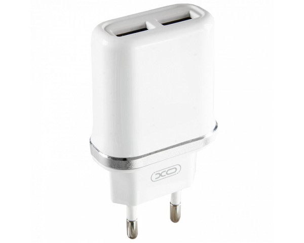 Мережевий зарядний пристрій (адаптер) XO L52 2USB / 2.1A white
