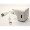 Мережевий зарядний пристрій XO L59 адаптер 1USB / QC3.0 / 3A / 18W + Lightning white