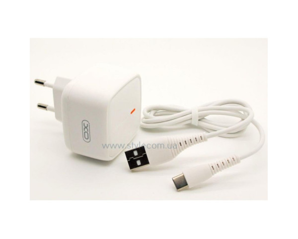 Сетевое зарядное устройство XO L59 адаптер 1USB/QC3.0/3A/18W + Type-C white