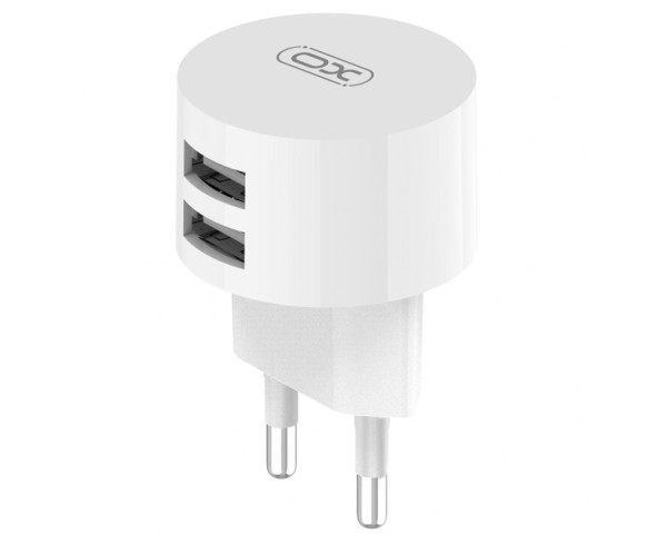 Мережевий зарядний пристрій XO L62 адаптер 2USB / 2.4A + Micro white