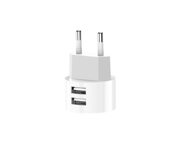 Мережевий зарядний пристрій XO L62 адаптер 2USB / 2.4A + Type-C white