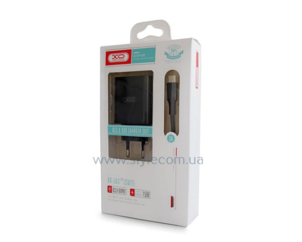 Мережевий зарядний пристрій XO L65 адаптер 2USB / 2.4А + Lightning white