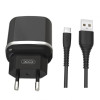 Мережевий зарядний пристрій (адаптер) 2в1 XO L69 2USB / 2.4A + Type-C black